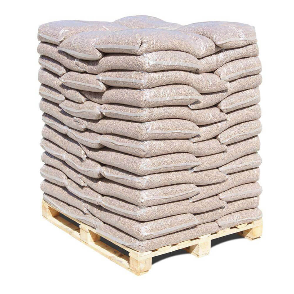 Holzpellets DINplus Ø 8 mm – Palette 75 × 10 kg (750 kg)
