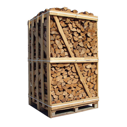 Brennholz Großkiste ofengetrocknet FSC – ≤20 % Feuchte, Ø 6–15 cm, max. 25 cm, CO₂-neutral