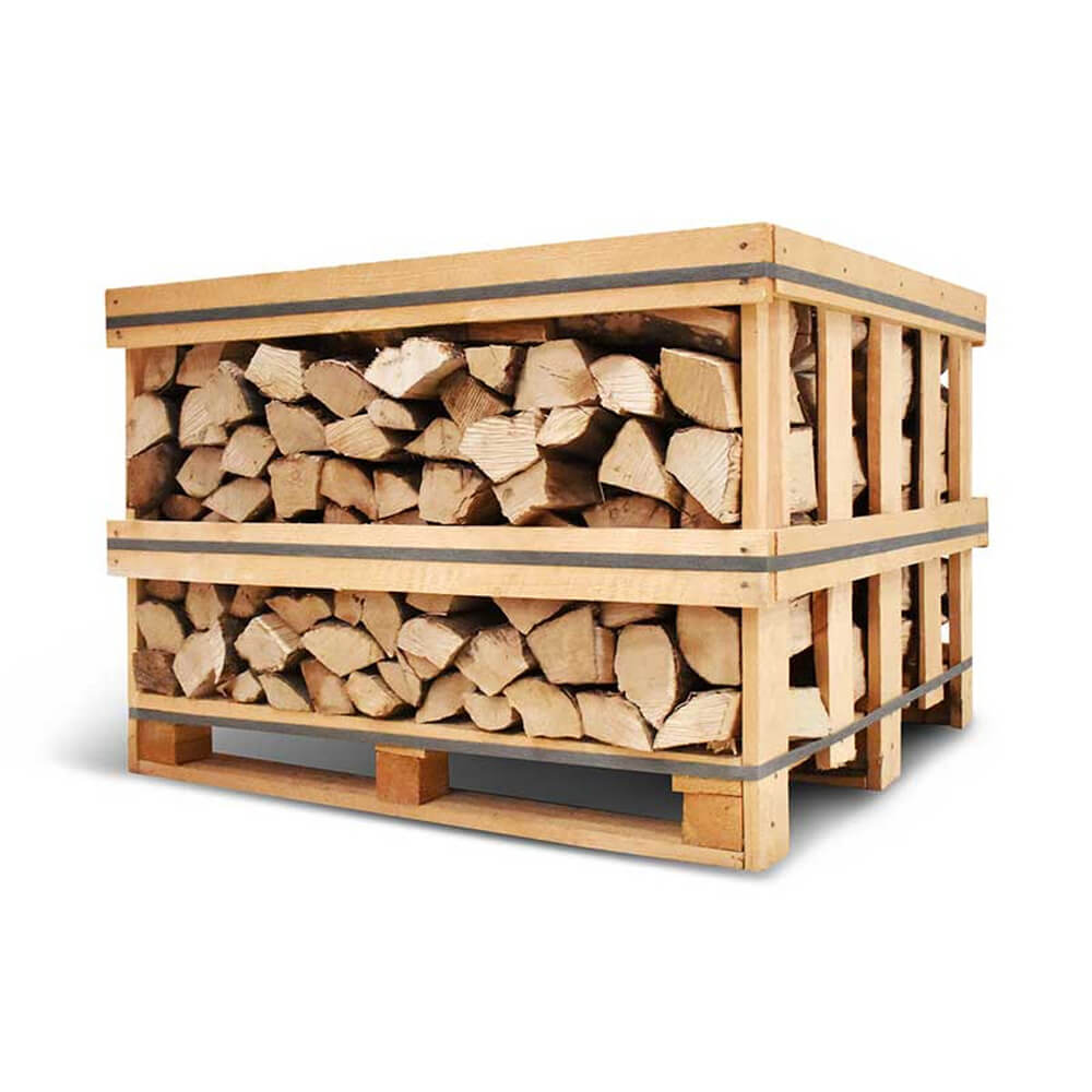 Hainbuchen-Brennholz Premium kammergetrocknet – Standardkiste 400 kg, 23–25 cm, langsame Verbrennung